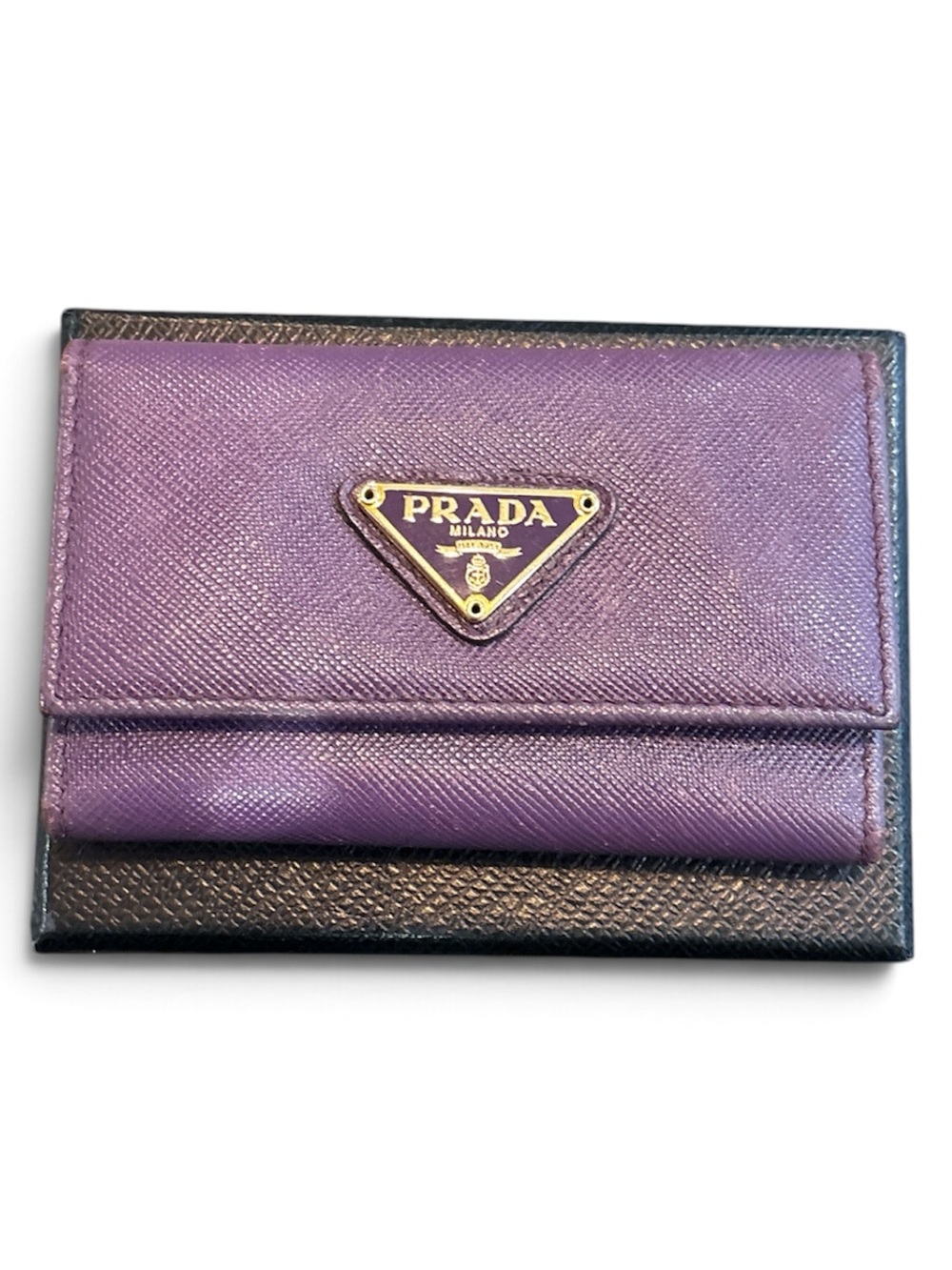 Prada 6-Key Case Saffiano Rich Viola Purple